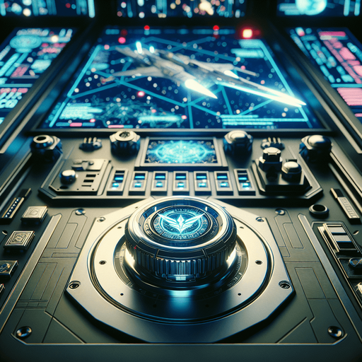 a futuristic space fighter cockpit with lazer fire button.