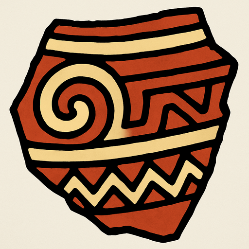 Pottery sherd.
In-Game asset.  2d.  High contrast.  No shadows