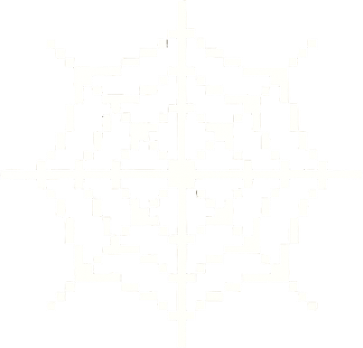 A white spider web. Pixelated retro..
In-Game asset.  2d.  High contrast.  No shadows