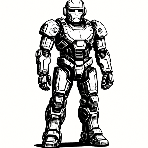 robot.
In-Game asset.  2d.  High contrast.  No shadows. realistic