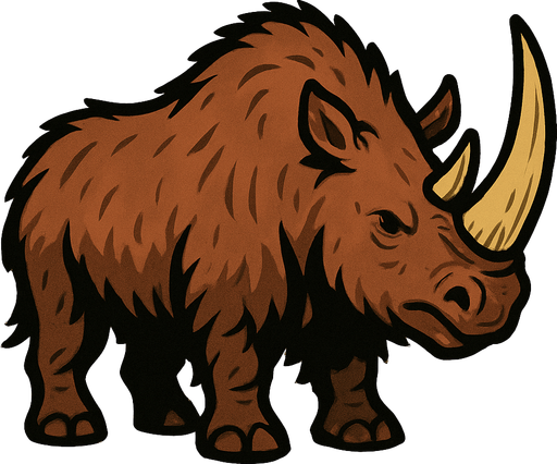 Wooly Rhino.
In-Game asset.  2d.  High contrast.  No shadows