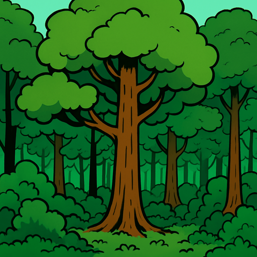 orman büyük olsun.
In-Game asset.  2d.  High contrast.  No shadows