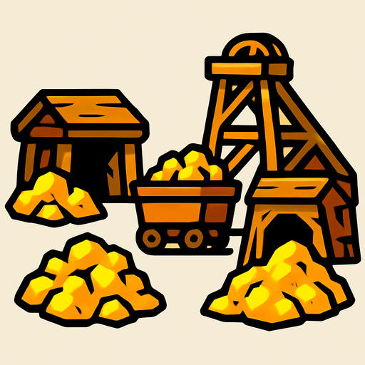 gold mines.
In-Game asset.  2d.  High contrast.  No shadows