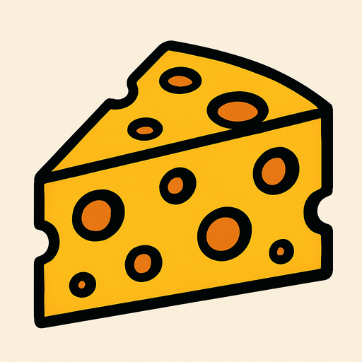 cheese.
In-Game asset.  2d.  High contrast.  No shadows