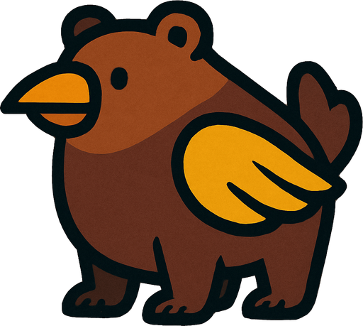 2d bird bear.
In-Game asset.  2d.  High contrast.  No shadows