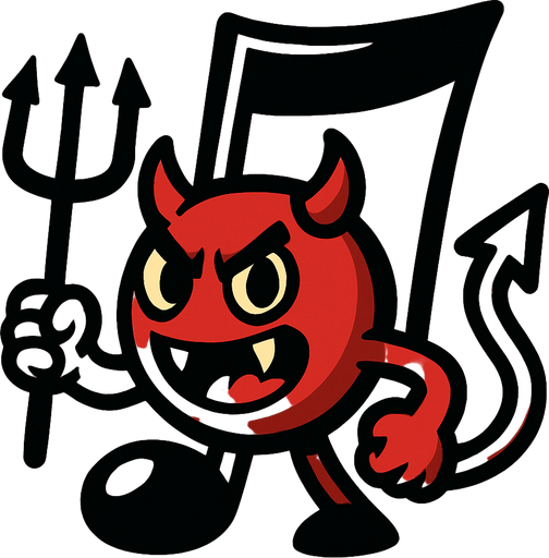 Una nota negrita endiablada.
In-Game asset.  2d.  High contrast.  No shadows