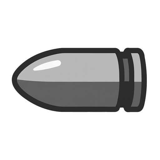 Gray Bullet.
In-Game asset.  2d.  High contrast.  No shadows