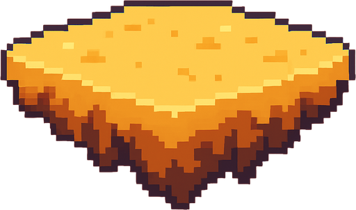 Arena flotante , plano, pixelart.
In-Game asset.  2d.  High contrast.  No shadows