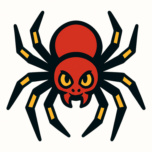 spider.
In-Game asset.  2d.  High contrast.  No shadows
