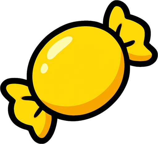 yellow candy.
In-Game asset.  2d.  High contrast.  No shadows