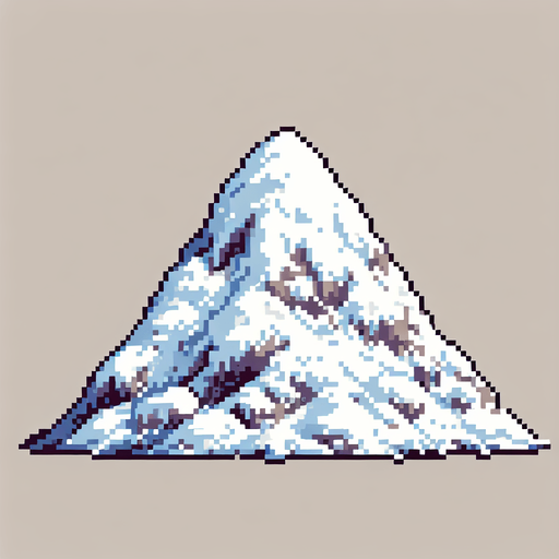 pixel art of a mound of snow.
Single Game Texture. In-Game asset. 2d. Blank background. High contrast. No shadows.
