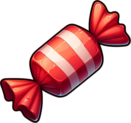 candy.
Single Game Texture. In-Game asset. 2d. Blank background. High contrast. No shadows.