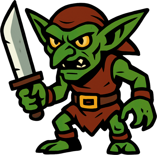 goblin.
In-Game asset.  2d.  High contrast.  No shadows