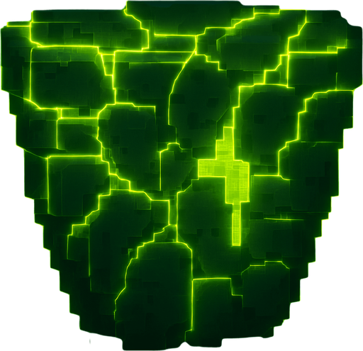 Glowing yellow-green cyberpunk neon hologram 3d