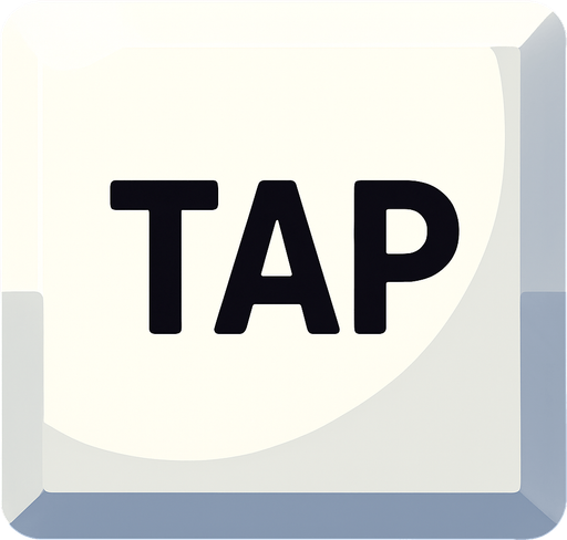 Add the text TAP inside of it. in  black