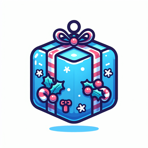 Perfectly square blue Christmas decoration. Cartoon. Cute art style