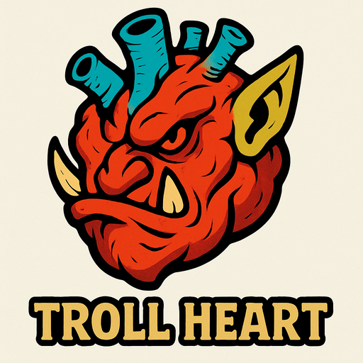Troll heart.
In-Game asset.  2d.  High contrast.  No shadows