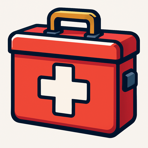 A health kit.
In-Game asset.  2d.  High contrast.  No shadows