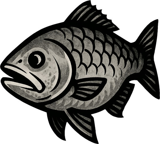 gri büyük balık.
In-Game asset.  2d.  High contrast.  No shadows