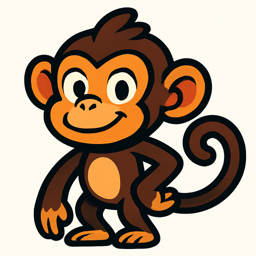 Monkey.
In-Game asset.  2d.  High contrast.  No shadows