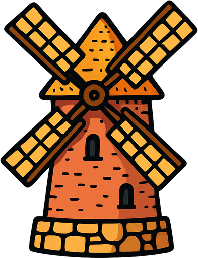 Windmill.
In-Game asset.  2d.  High contrast.  No shadows