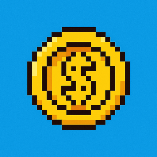 pixel art coin 2d.
In-Game asset.  2d.  High contrast.  No shadows