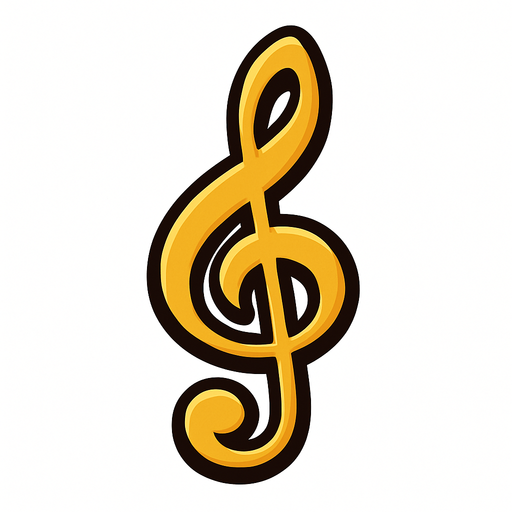 Clave de sol.
In-Game asset.  2d.  High contrast.  No shadows