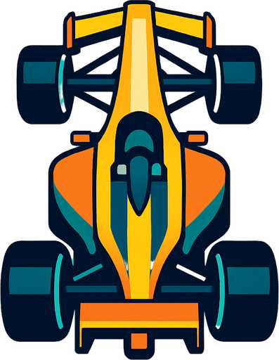 formula 1 arabası üsten çekilmiş.
In-Game asset.  2d.  High contrast.  No shadows