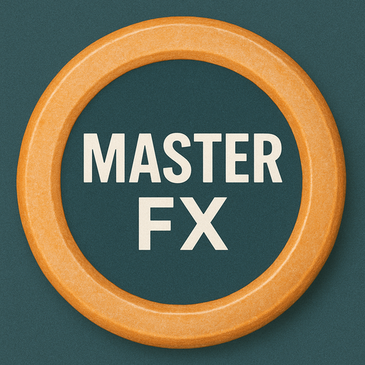 Add white text in this button: MASTER in top line, FX is is under line
