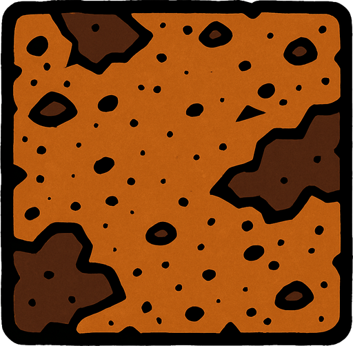 dirt square.
In-Game asset.  2d.  High contrast.  No shadows