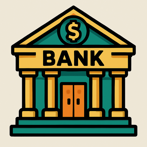bank.
In-Game asset.  2d.  High contrast.  No shadows