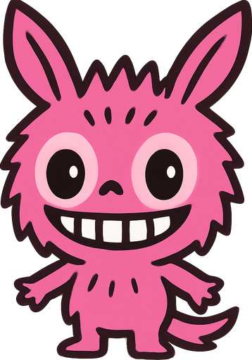 Labubu pink.
In-Game asset.  2d.  High contrast.  No shadows