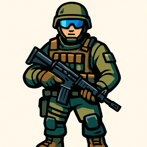Soldier.
In-Game asset.  High contrast.  No shadows