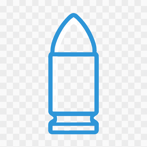 simbolo transparente de bala.
In-Game asset.  2d.  High contrast.  No shadows
