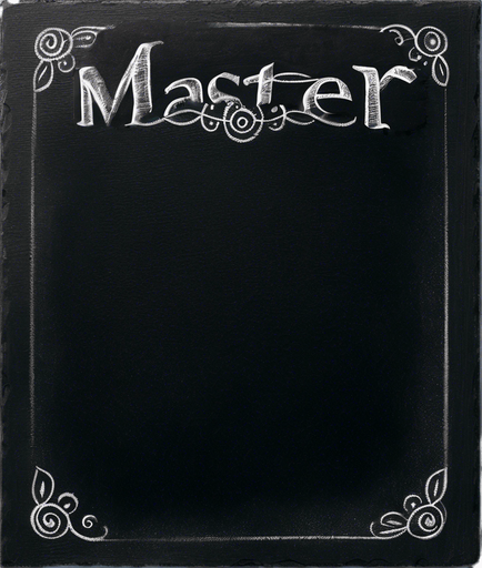 The Words "MASTER POTION" in white chalk