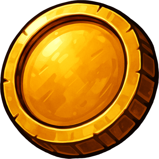 I want a golden coin.
In-Game asset.  High contrast