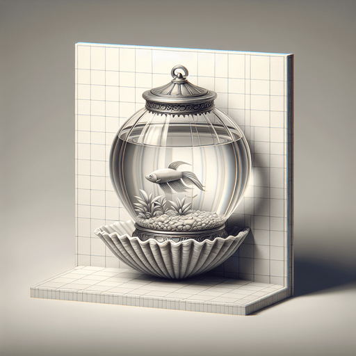 An aquarium with no fish on a sheel in a photorealistic style.
Single Game Texture. In-Game asset. 2d. Blank background. High contrast. No shadows.