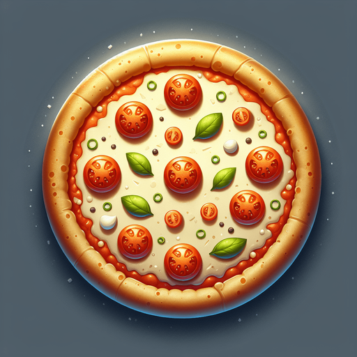 çiğ pizza.
Single Game Texture.  In-Game asset.  2d.  Blank background.  High contrast.  No shadows