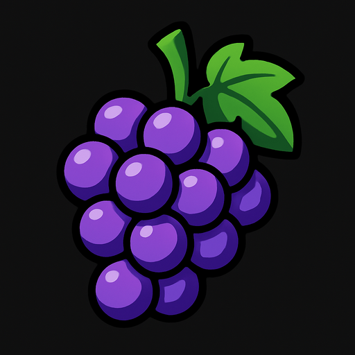 fruit_grape.
In-Game asset.  2d.  High contrast.  No shadows