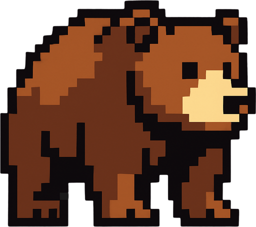 Bear pixel.
In-Game asset.  2d.  High contrast.  No shadows
