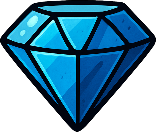 Blue diamond toy.
In-Game asset.  2d.  High contrast