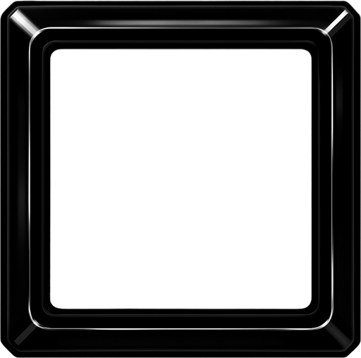 Shiny black rectangle frame.
In-Game asset.  2d.  High contrast.  No shadows