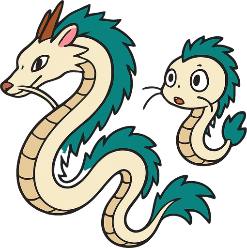 River spirits characters from movie "spirited a way". HD colors..
In-Game asset.  2d.  High contrast.  No shadows