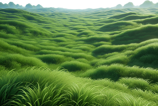beautiful green field with a lot of grass and a bit of sky on top.
Single Game Texture. In-Game asset. 2d. Blank background. High contrast. No shadows.