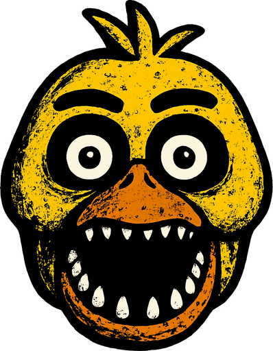 scary chica head.
In-Game asset.  2d.  High contrast.  No shadows