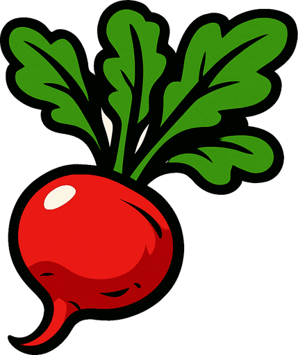 Radis.
In-Game asset.  2d.  High contrast.  No shadows