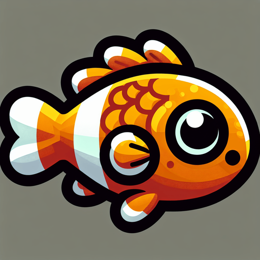 Fish, cartoon
Single Game Texture. In-Game asset. 2d. Blank background. High contrast. No shadows.