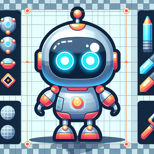 a cute robot. Transparent background..
Single Game Texture. In-Game asset. 2d. Blank background. High contrast. No shadows.