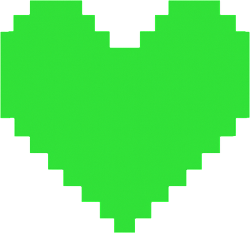 Green Heart Undertale.
In-Game asset.  2d.  High contrast.  No shadows