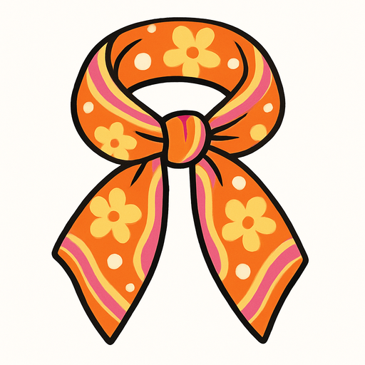 cute design scarf top view..
In-Game asset.  2d.  High contrast.  No shadows